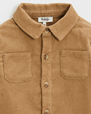 Chemise en velours c&ocirc;tel&eacute; Coloris caramel  Natalys