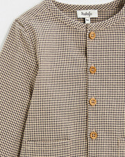 Chemise en vichy Coloris gris anthracite chiné/beige Natalys