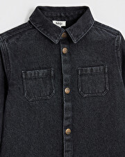 Chemise en denim Coloris gris anthracite Natalys