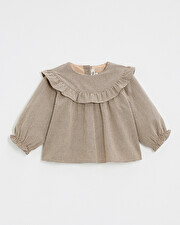 Blouse en vichy Coloris gris anthracite chiné/beige Natalys