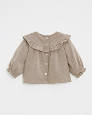 Blouse en vichy Coloris gris anthracite chiné/beige Natalys