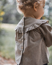 Blouse en vichy Coloris gris anthracite chiné/beige Natalys