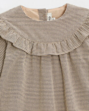 Blouse en vichy Coloris gris anthracite chiné/beige Natalys