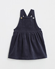 Robe salopette en velours Coloris bleu nocturne Natalys