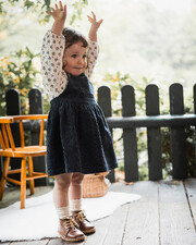Robe salopette en velours Coloris bleu nocturne Natalys