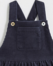 Robe salopette en velours Coloris bleu nocturne Natalys