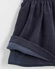 Robe salopette en velours Coloris bleu nocturne Natalys