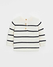 Pull en tricot rayé Coloris écru Natalys