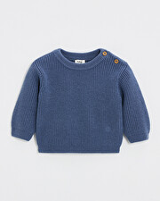 Pull en tricot fantaisie Coloris bleu nocturne  Natalys