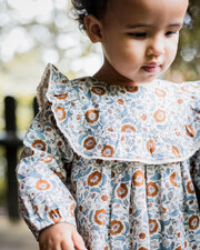 Robe manches longues imprimé Imprimé fleurs folk Natalys