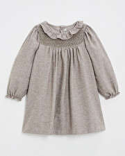Robe manches longues flanelle Coloris beige Natalys