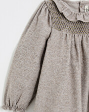 Robe manches longues flanelle Coloris beige Natalys
