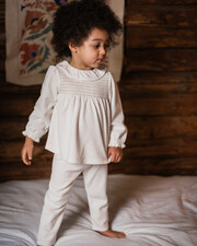 Pyjama deux pièces en velours smocké Coloris écru Natalys