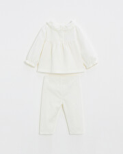 Pyjama deux pièces en velours smocké Coloris écru Natalys