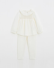 Pyjama deux pièces enfant en velours Coloris écru Natalys
