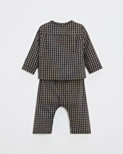 Pyjama deux pièces en flanelle Coloris gris anthracite chiné Natalys
