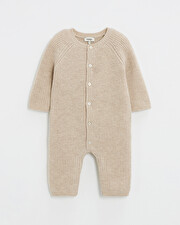 Combinaison longue sans pied en laine mé... Coloris Beige Natalys
