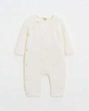 Combinaison longue sans pied en laine mé... Coloris Ecru Natalys