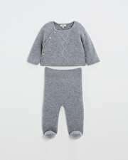 Ensemble en laine mérinos Coloris Gris Natalys