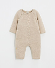Combinaison longue sans pied en laine mé... Coloris Beige Natalys