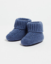 Chaussons en laine mérinos Coloris Bleu Natalys