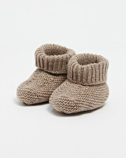 Chaussons en laine mérinos Coloris Marron Natalys