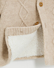Veste à capuche en laine mérinos Coloris Beige Natalys