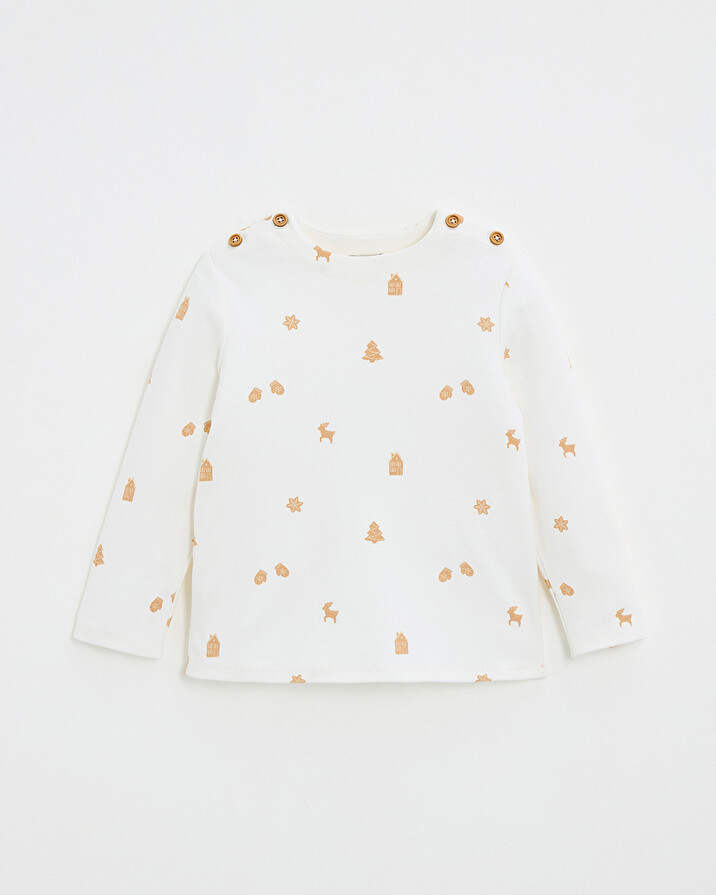 T-shirt manches longues imprimé Imprimé biscuits Natalys