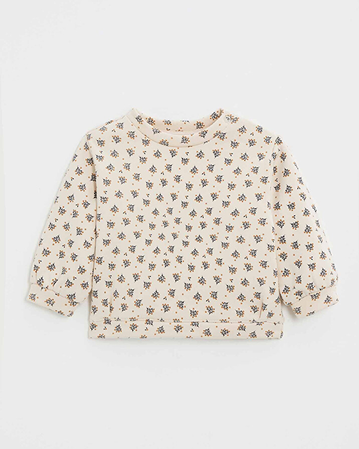 Sweat en molleton imprimé Imprimé boutons d'or Natalys