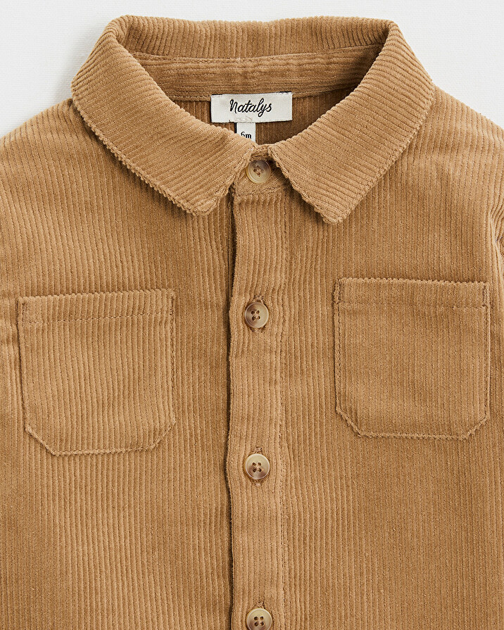Chemise en velours c&ocirc;tel&eacute; Coloris caramel  Natalys