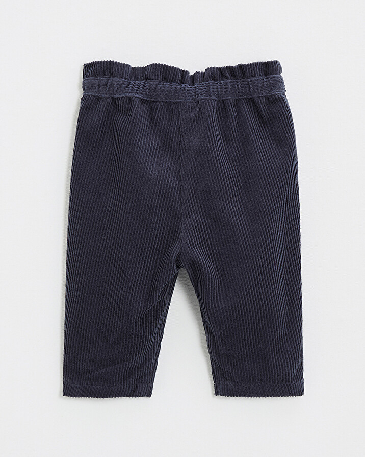 Pantalon en velours Coloris bleu nocturne Natalys