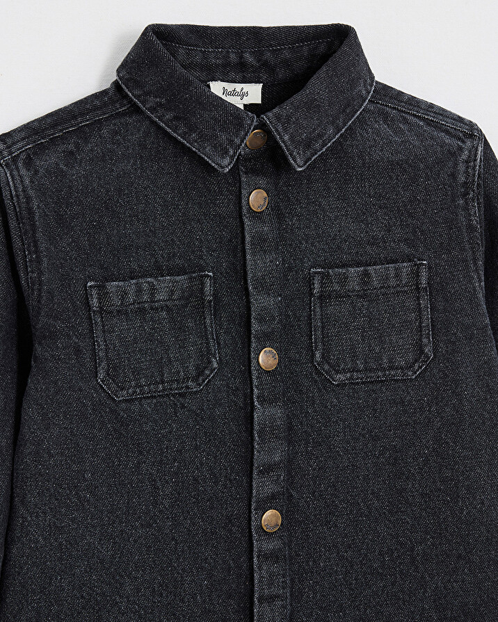 Chemise en denim Coloris gris anthracite Natalys