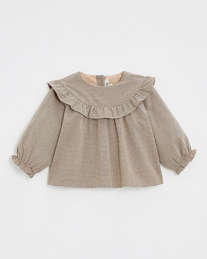 Blouse en vichy Coloris gris anthracite chiné/beige Natalys