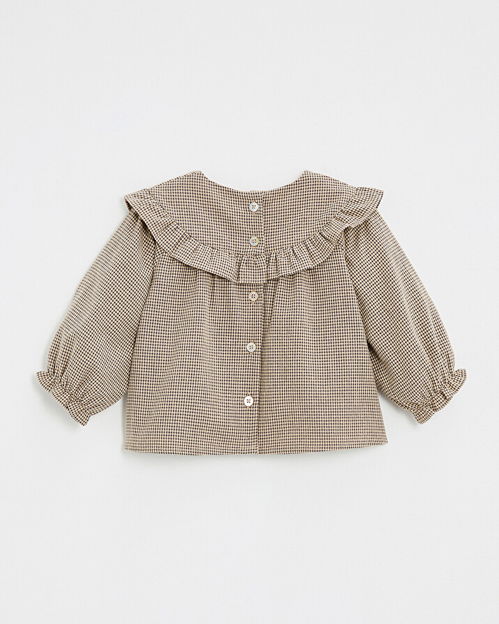 Blouse en vichy Coloris gris anthracite chiné/beige Natalys