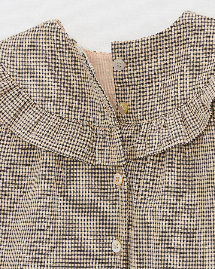 Blouse en vichy Coloris gris anthracite chiné/beige Natalys