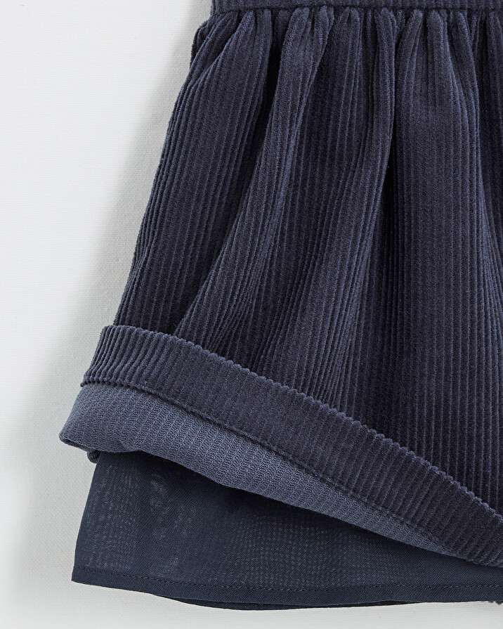Robe salopette en velours Coloris bleu nocturne Natalys