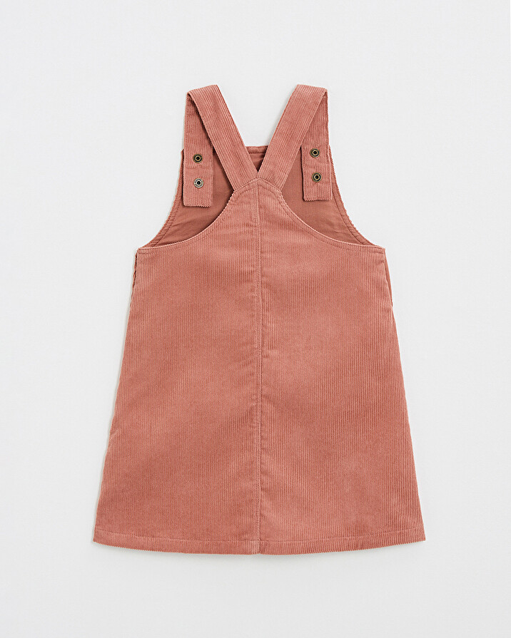 Robe salopette en velours Colors rose b&eacute;gonia  Natalys