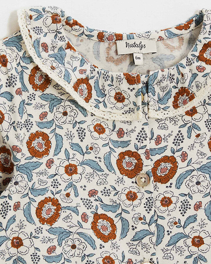 Pyjama une pièce en imprimé Imprimé fleurs folk Natalys