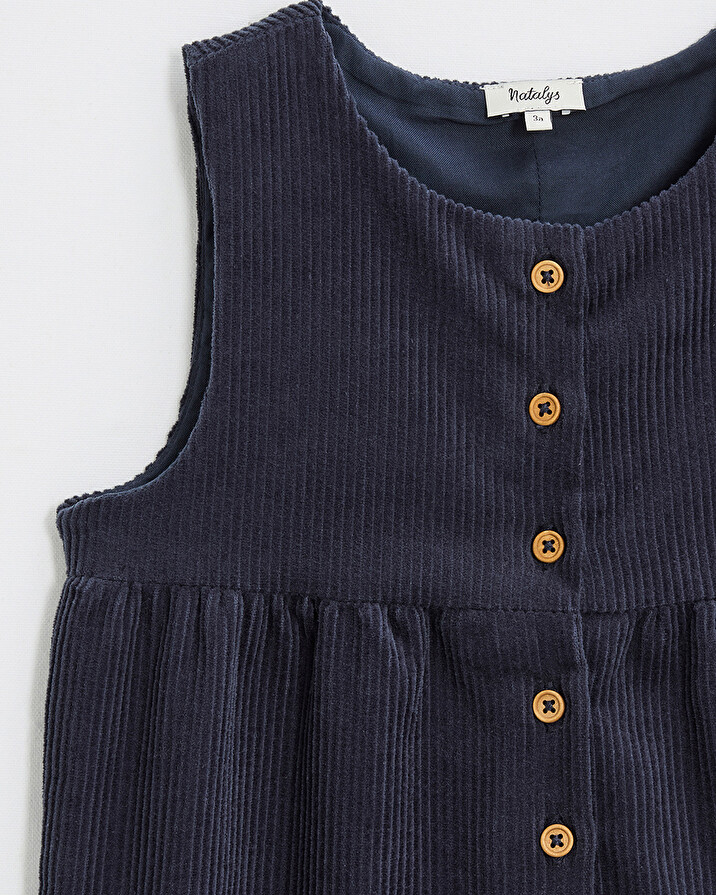 Combinaison en velours Coloris bleu nocturne Natalys