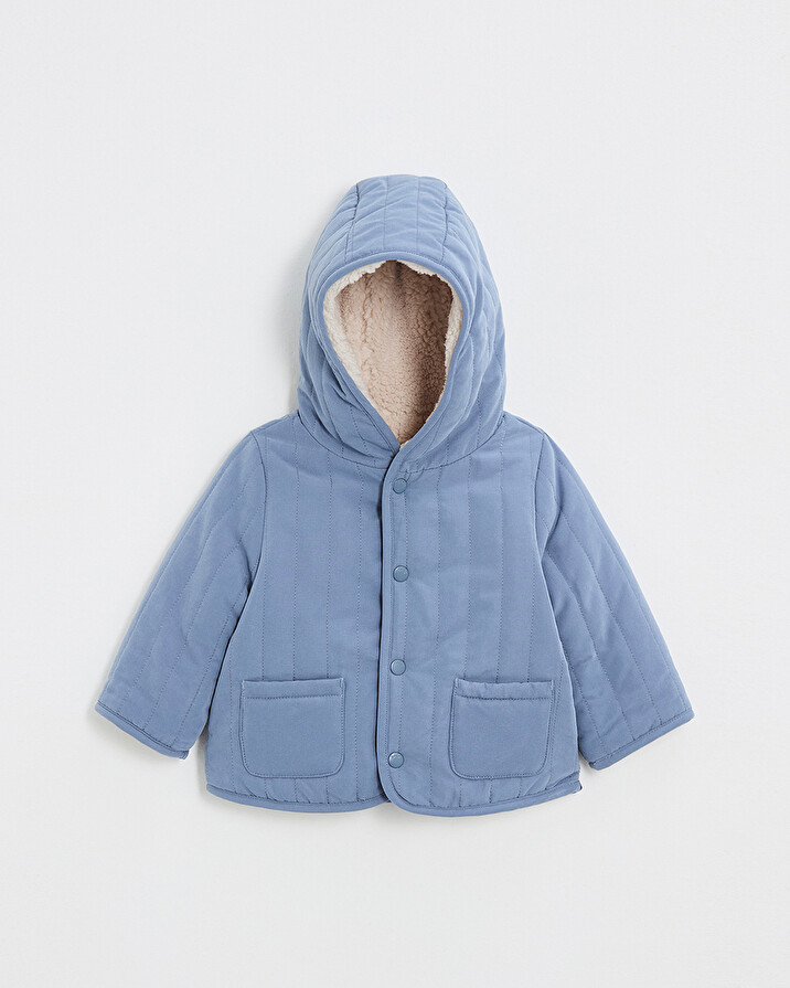 Manteau réversible déperlant Coloris bleu nocturne Natalys