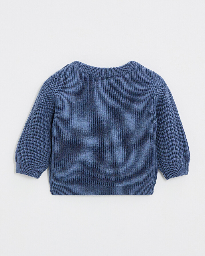 Pull en tricot fantaisie Coloris bleu nocturne  Natalys