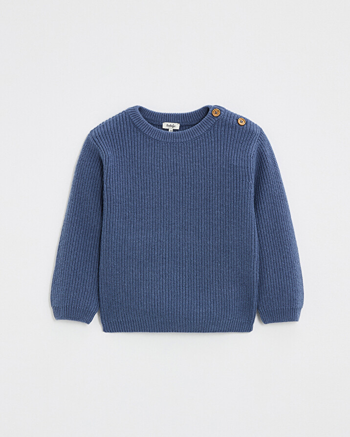 Pull en tricot fantaisie Coloris bleu nocturne Natalys