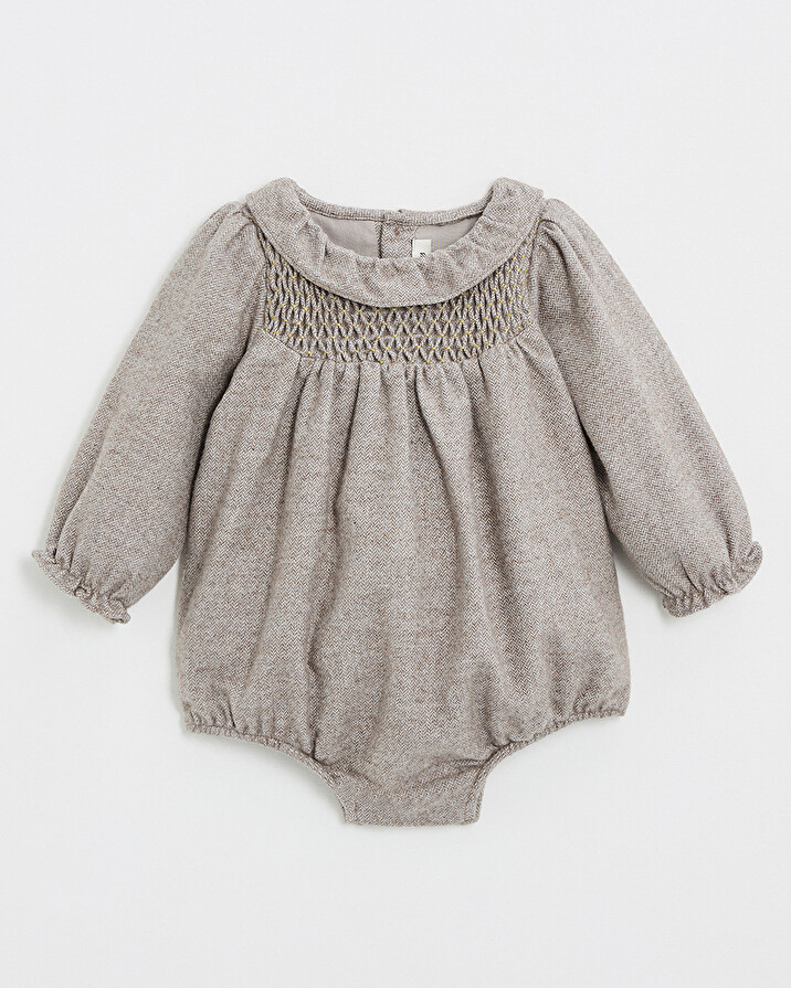 Barboteuse en flanelle Coloris beige Natalys
