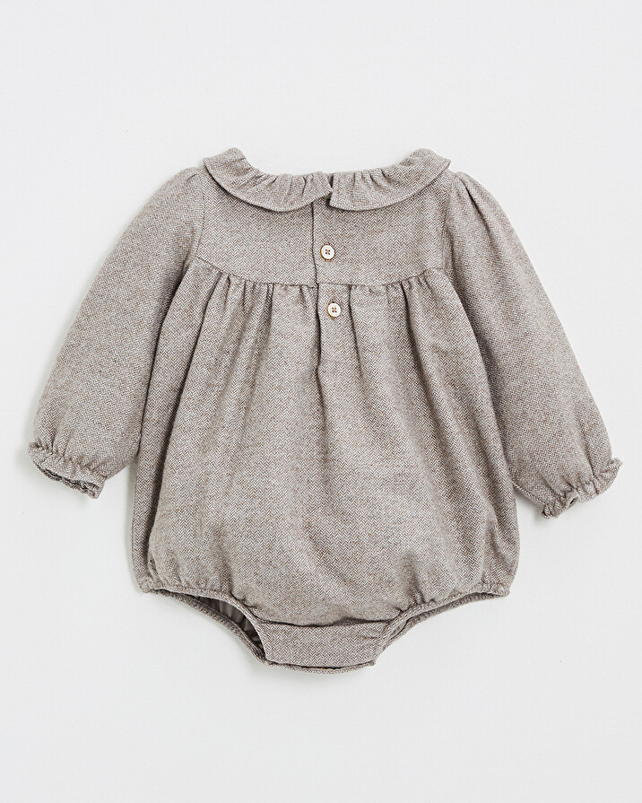 Barboteuse en flanelle Coloris beige Natalys