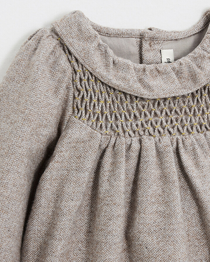 Barboteuse en flanelle Coloris beige Natalys