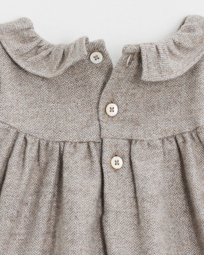 Barboteuse en flanelle Coloris beige Natalys