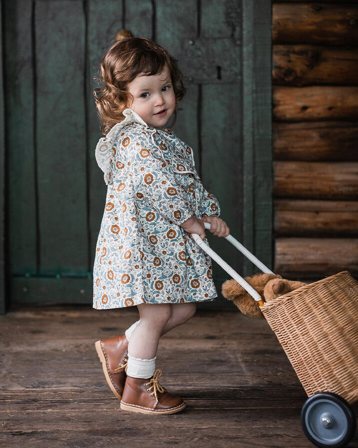 Robe manches longues imprimé Imprimé fleurs folk Natalys