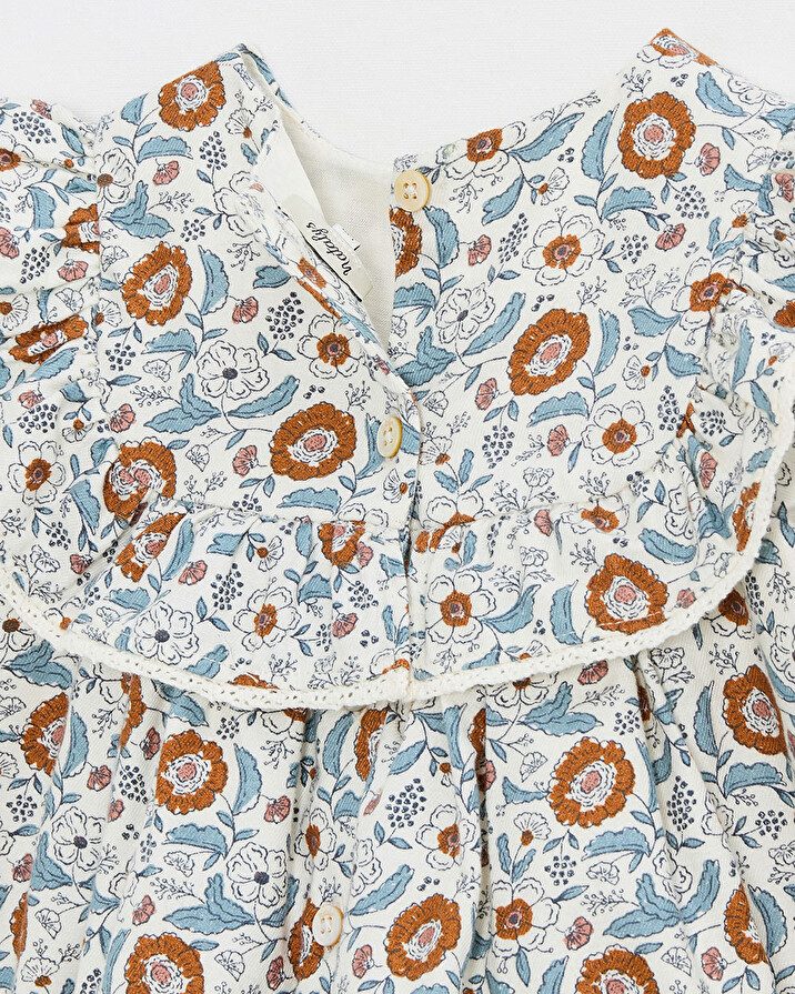 Robe manches longues imprimé Imprimé fleurs folk Natalys