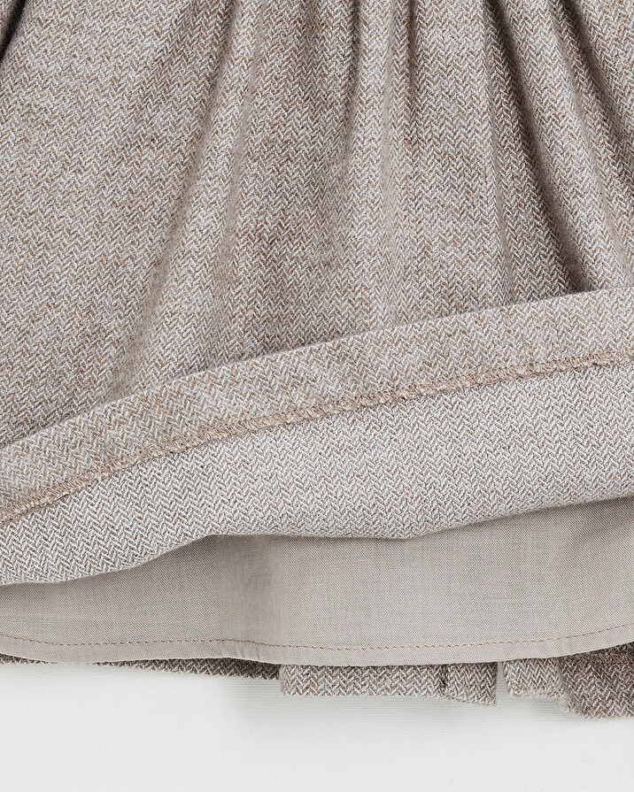 Robe manches longues flanelle Coloris beige Natalys