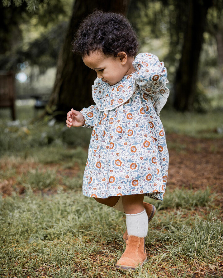 Robe manches longues imprimé Imprimé fleurs folk Natalys